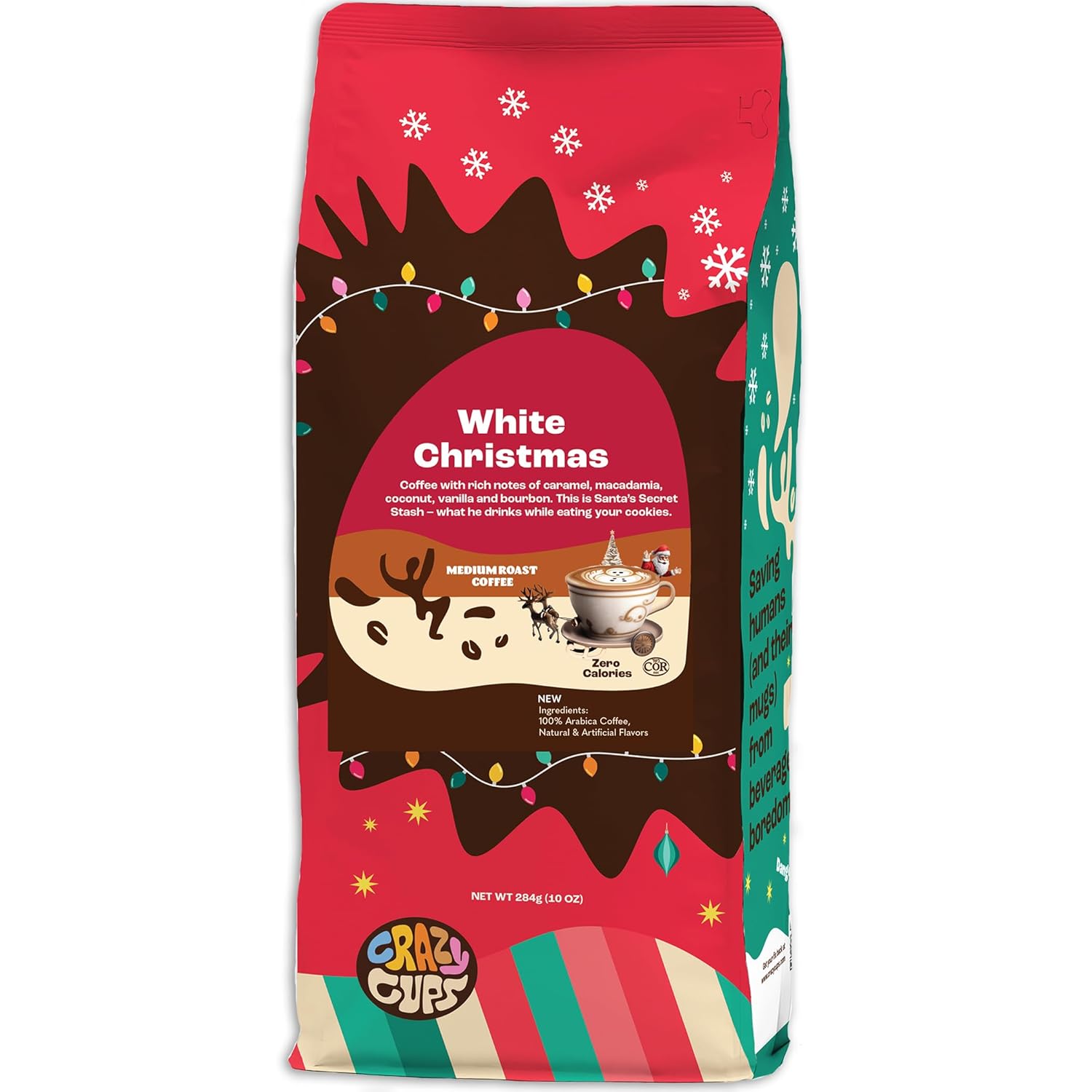 Crazy-Cups-Flavored-Ground-Christmas-Coffee,-White-Christmas-Coffee-in-10-oz-Bag,-2316