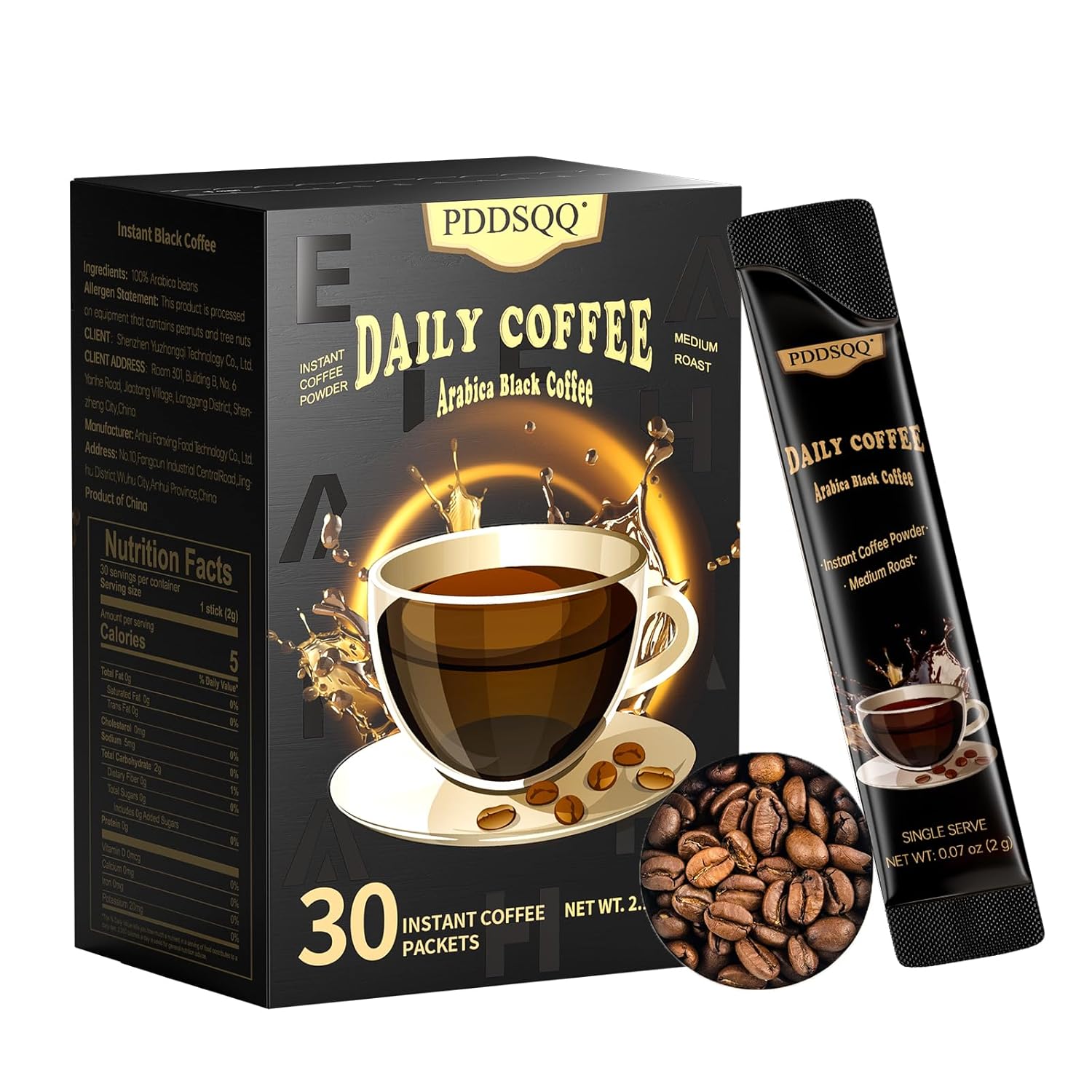 Paquetes-de-café-instantáneo,-House-Blend-café-instantáneo-ligero-de-tostado-café464