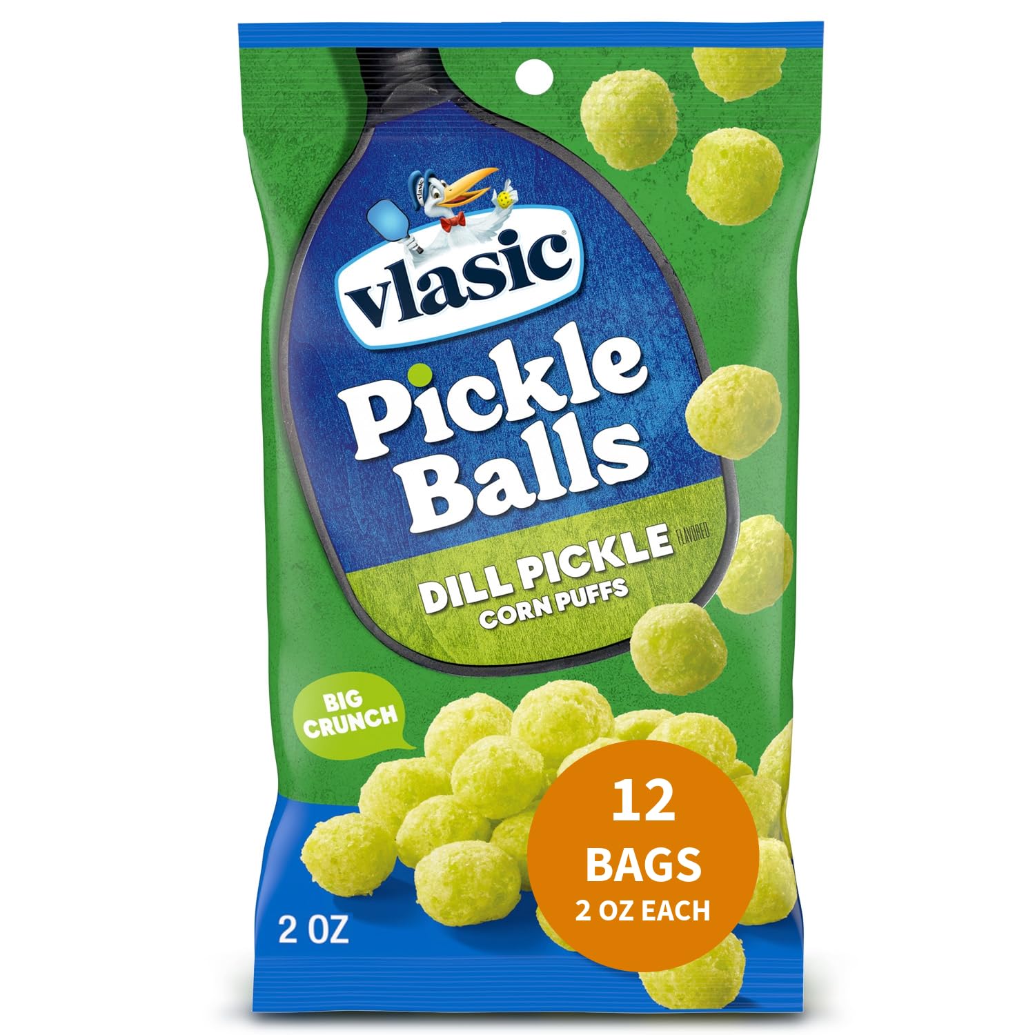 Vlasic-Pickle-Balls,-Dill-Pickle-Flavored-Corn-Puffs,-Pickleball-Gifts,-2--oz.-(Pack-of--340