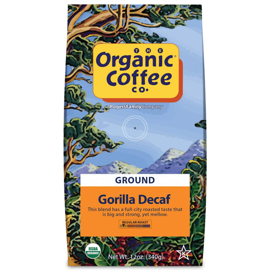 The-Organic-Coffee-Co.-Ground-Coffee---Gorilla-Decaf-(12oz-Bag),-Medium-Roast,-1715