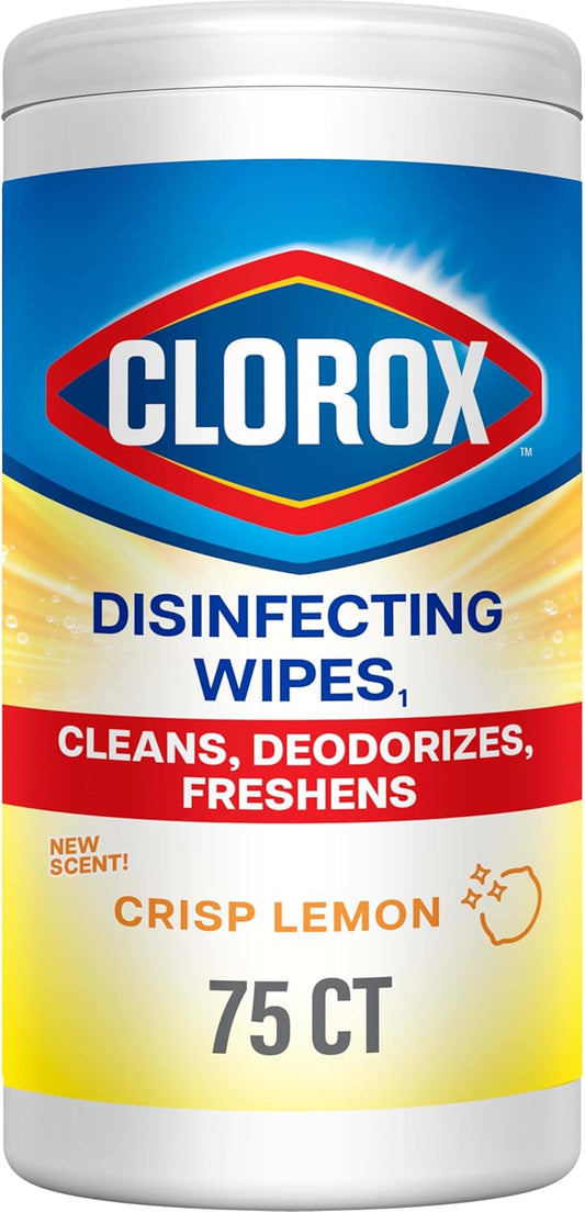 Clorox-Disinfecting-Cleaning-Wipes,-Antibacterial,-Bleach-Free,-Crisp-Lemon,-75-Count-(Pack-May-Vary)---1916