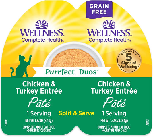 Wellness-Complete-Health-Purrfect-Duos,-Pate,-Adult-Wet-Cat-Food,-Natural,-Grain-Free,-Ounce,-Pack587