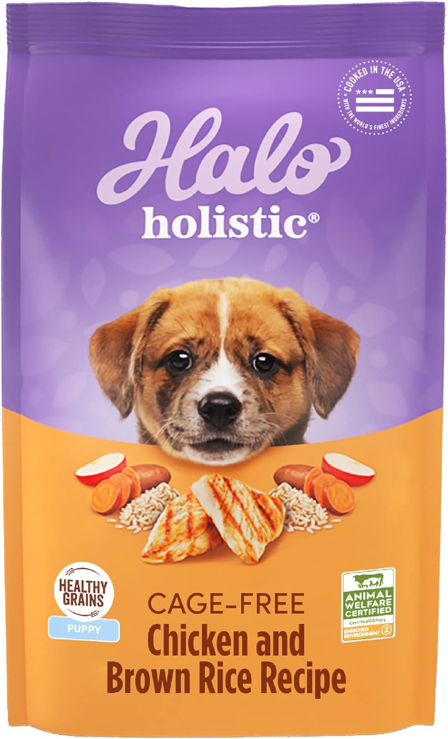 Halo-Holistic-Puppy-Food,-Cage-Free-Chicken-&-Brown-Rice-Recipe,-Healthy-Grains-970