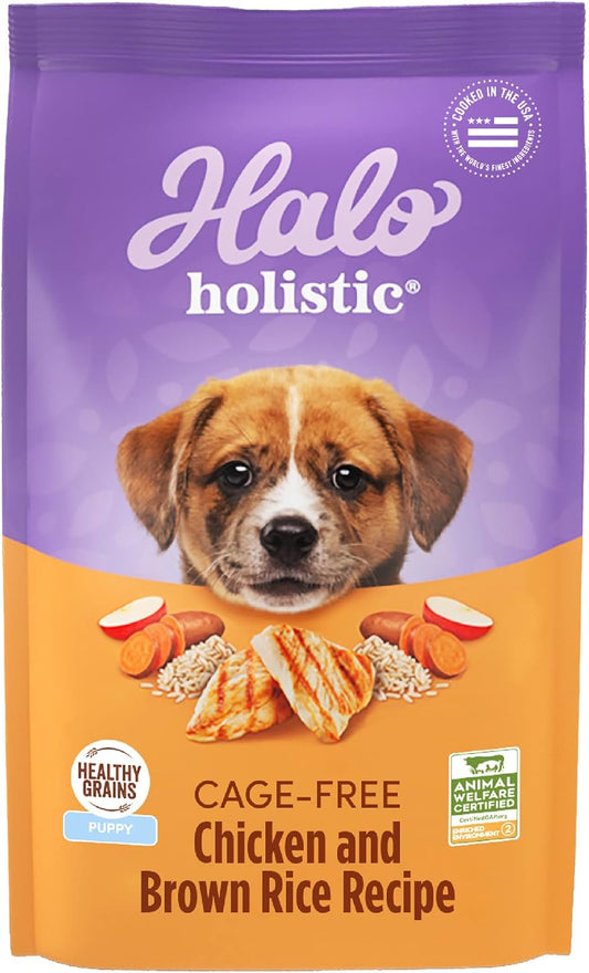 Halo-Holistic-Puppy-Food,-Cage-Free-Chicken-&-Brown-Rice-Recipe,-Healthy-Grains-970