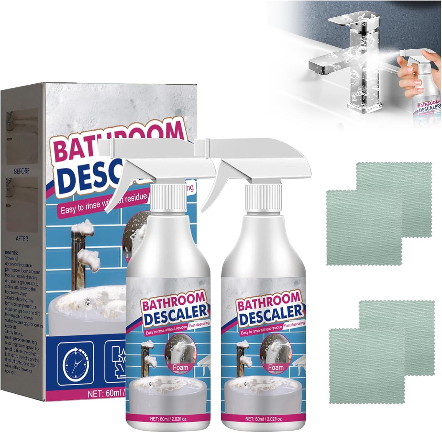 2Pcs-Stubborn-Stains-Cleaner,Limescale-Cleaner,Bathroom-Foam-Cleaner-Spray,Bathroom-Descaler-Cleaner,All-Purpose-268