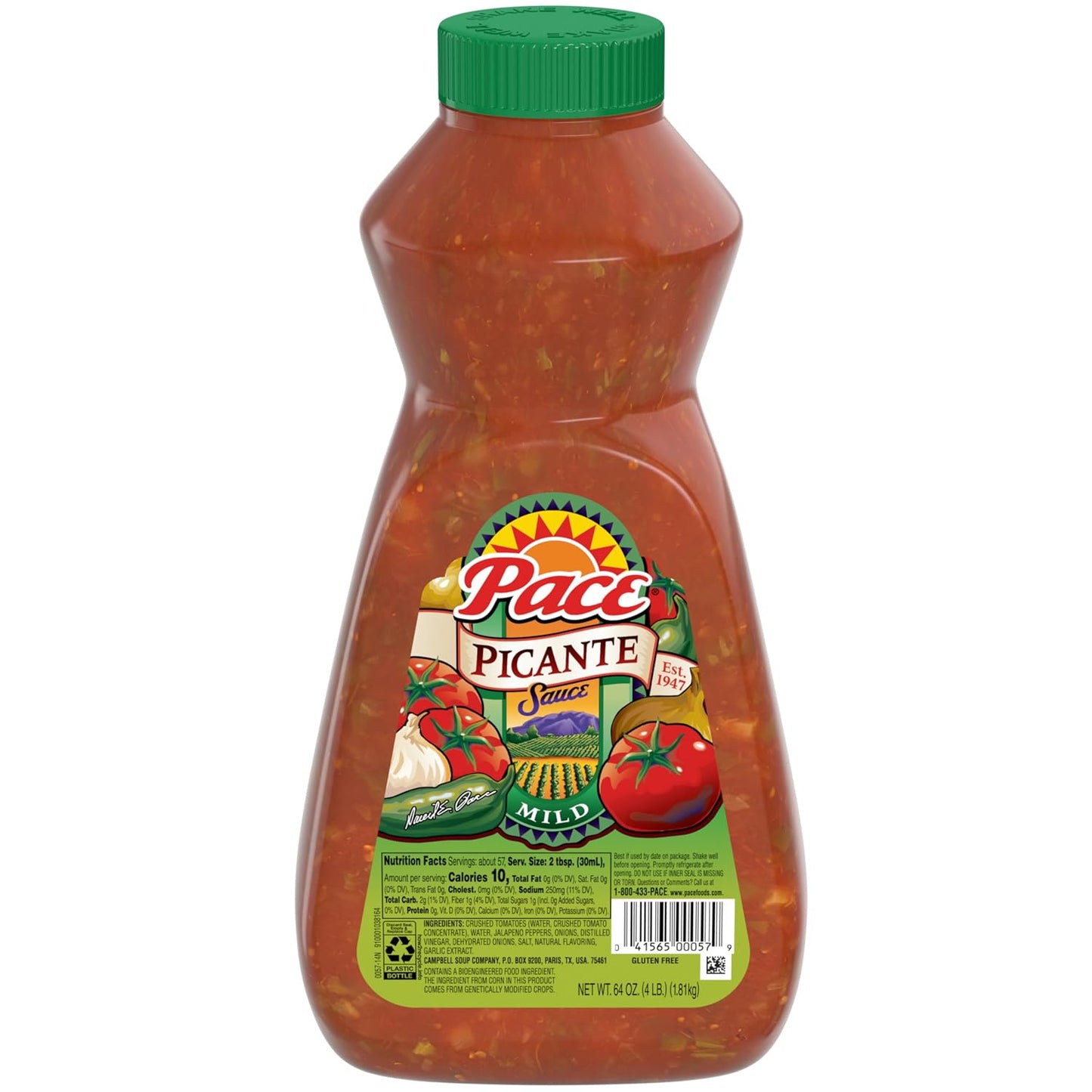 Pace-Mild-Picante-Sauce-with-Jalapeño,-Tomato-&-Onion,-64-OZ--Bottle----72