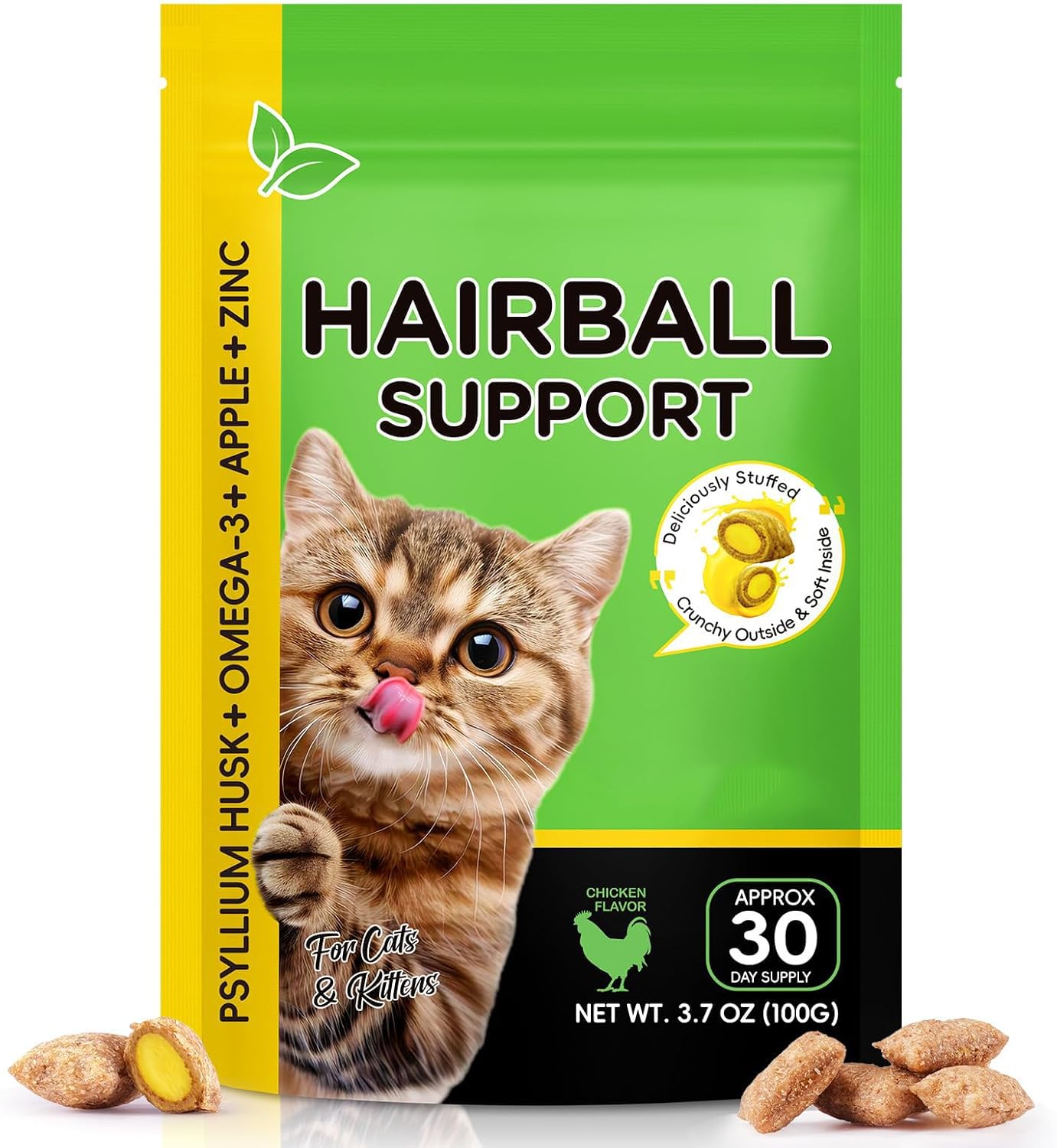 Cat-Hairball-Support-Treats-with-Psyllium-Husk-&-Omega-3,-Chicken-Flavor-Soft-&-Crunchy-240