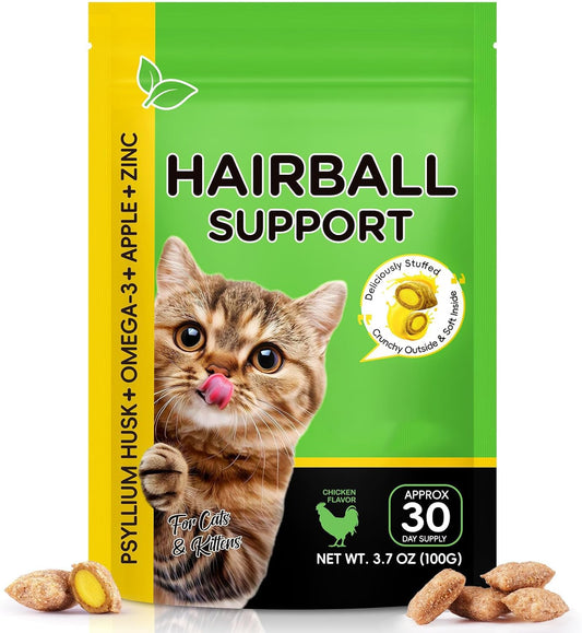 Cat-Hairball-Support-Treats-with-Psyllium-Husk-&-Omega-3,-Chicken-Flavor-Soft-&-Crunchy-240