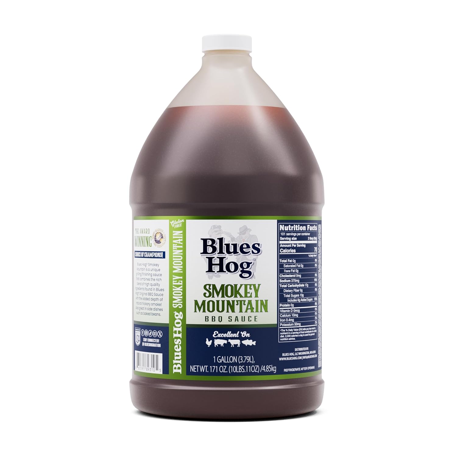 Blues-Hog-Smokey-Mountain-Barbeque-Sauce,-Natural-Hickory-Smoke-BBQ-Sauce-Gluten-Free,-891