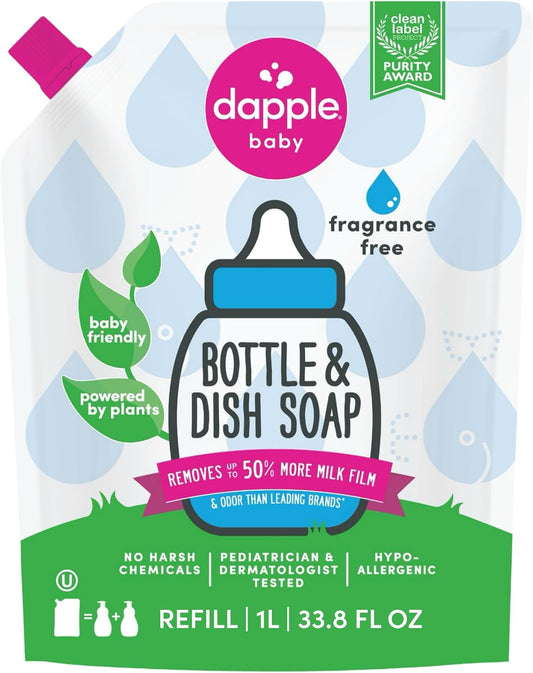 Dapple-Refill-Pack-Baby-Bottle-and-Dish-Liquid,-Fragrance-Free,-33.8-Fluid-291