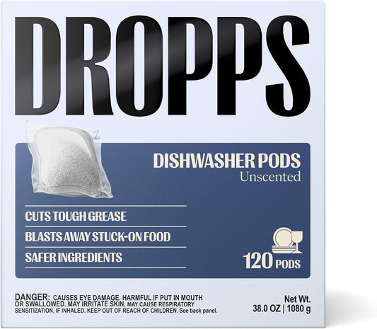 Dropps-UltraWash-Dishwasher-Detergent-Pods,-Unscented-(120-Ct)---Free-&-Clear-275