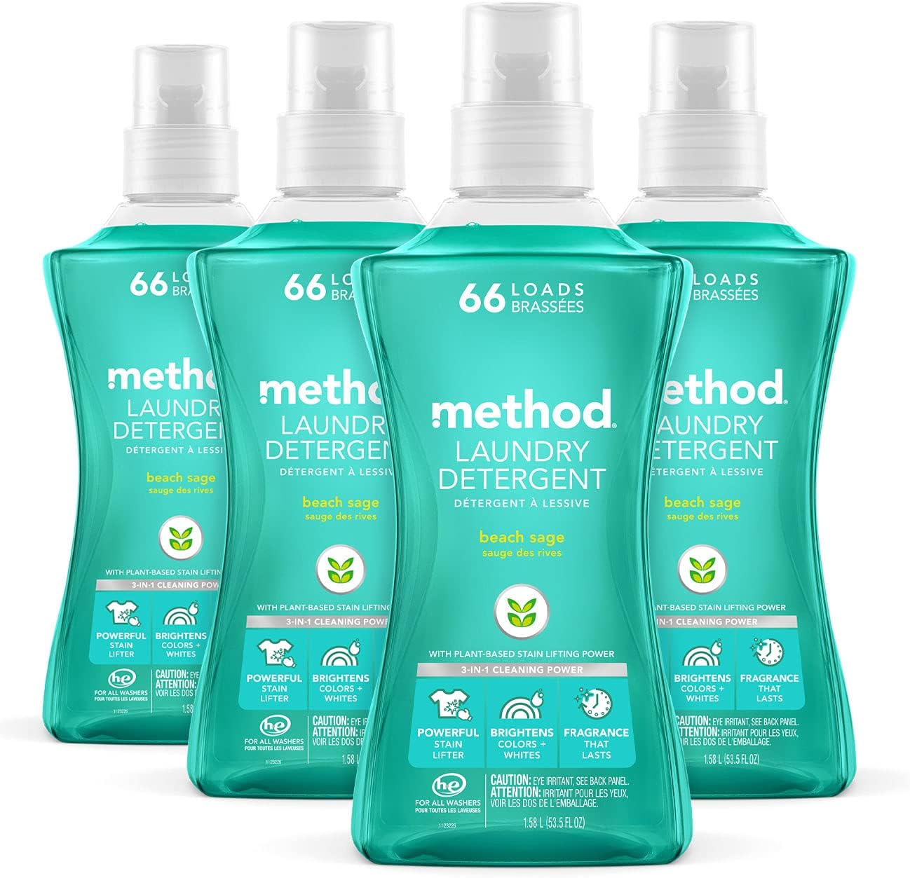 Method-Liquid-Laundry-Detergent;-Beach-Sage-Scent,-Plant-Based-Stain-Remover;-3306