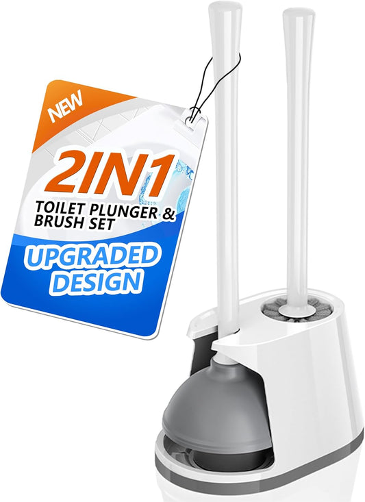 Toilet-Plunger-and-Brush-Set,-Bowl-Brush-and-Heavy-Duty-Toilet-Plunger-with-Ventilated-Holder,-689
