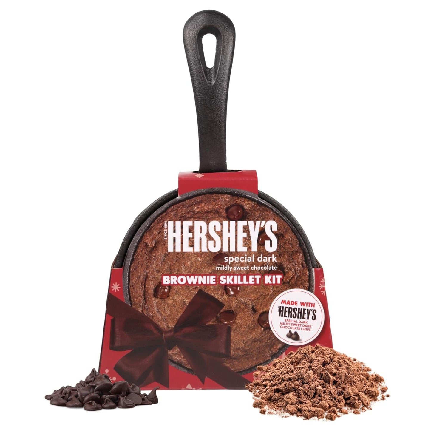 Galerie-Small-Cast-Iron-Skillet-with-Hershey’s-Special-Dark-Brownie-Mix,-Instructions-Christmas-for-1407