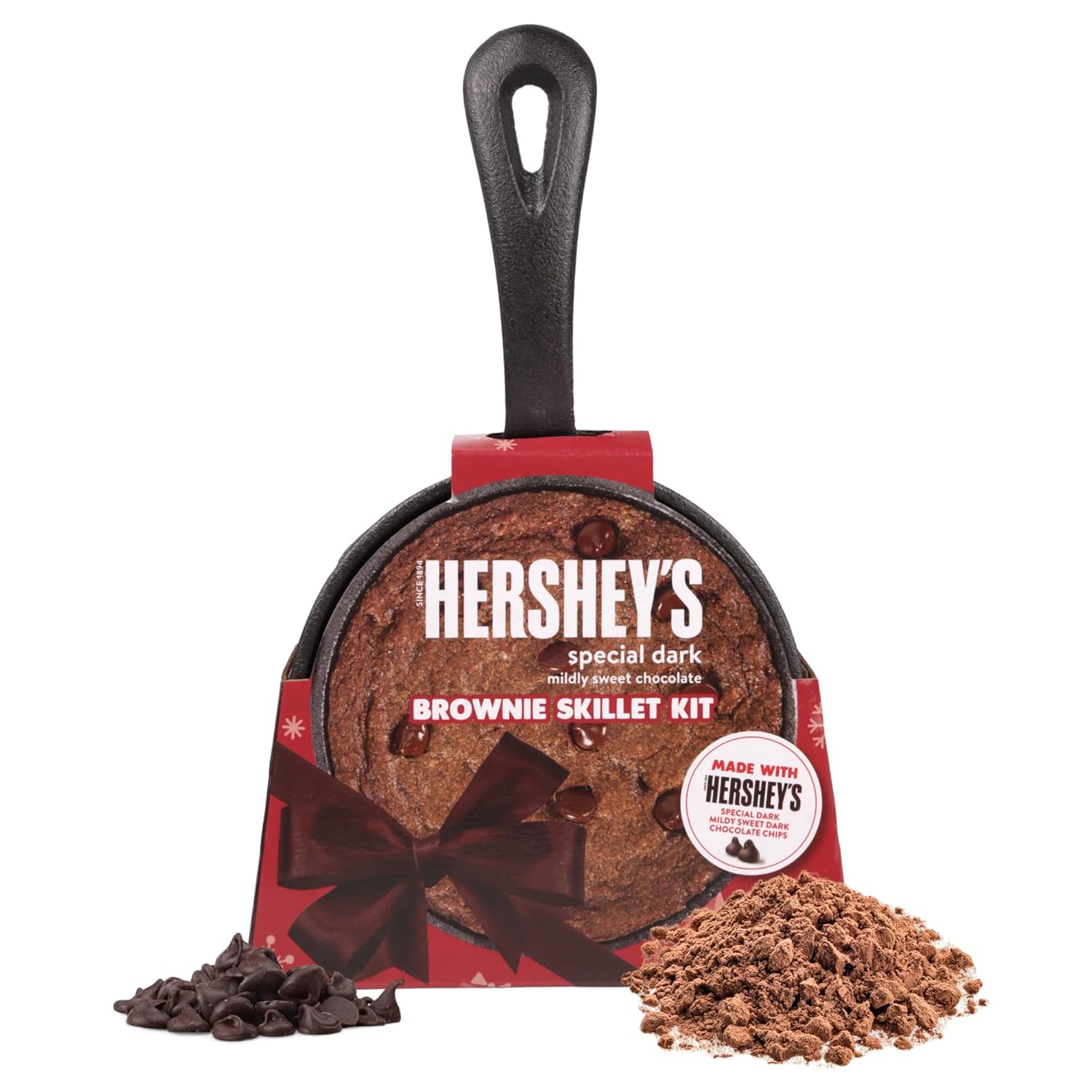 Galerie-Small-Cast-Iron-Skillet-with-Hershey’s-Special-Dark-Brownie-Mix,-Instructions-Christmas-for-1407