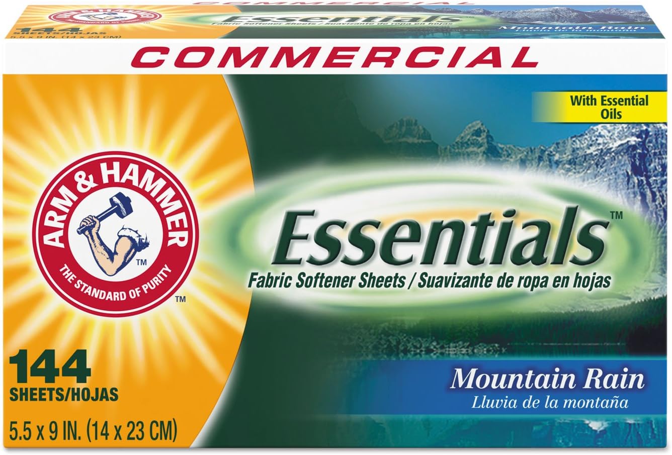 Arm-&-Hammer-Essentials-Dryer-Sheets-Professional,-Mountain-Rain,-Box-1504