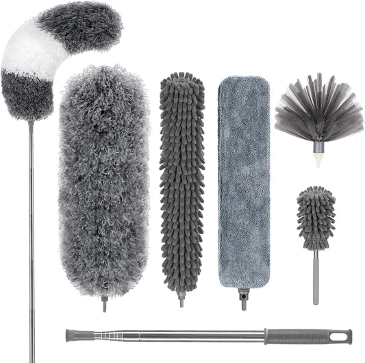 DELUX-Microfiber-Feather-Duster,7-PCS-Reusable-Bendable-Washable-Cobweb-Duster-4435
