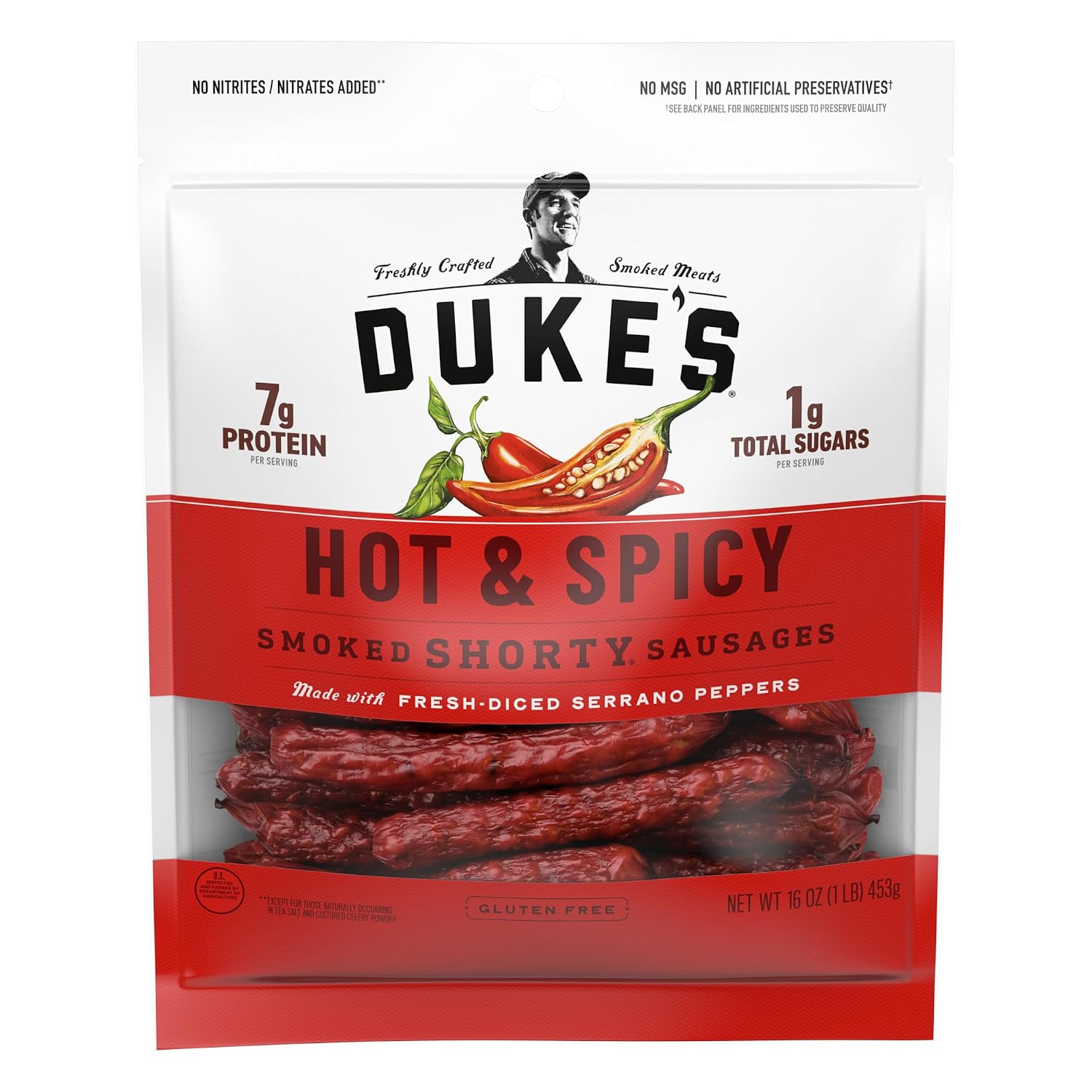 Duke's-Pork-Hot-&-Spicy-Smoked-Shorty-Sausages,-16-oz.-------1877