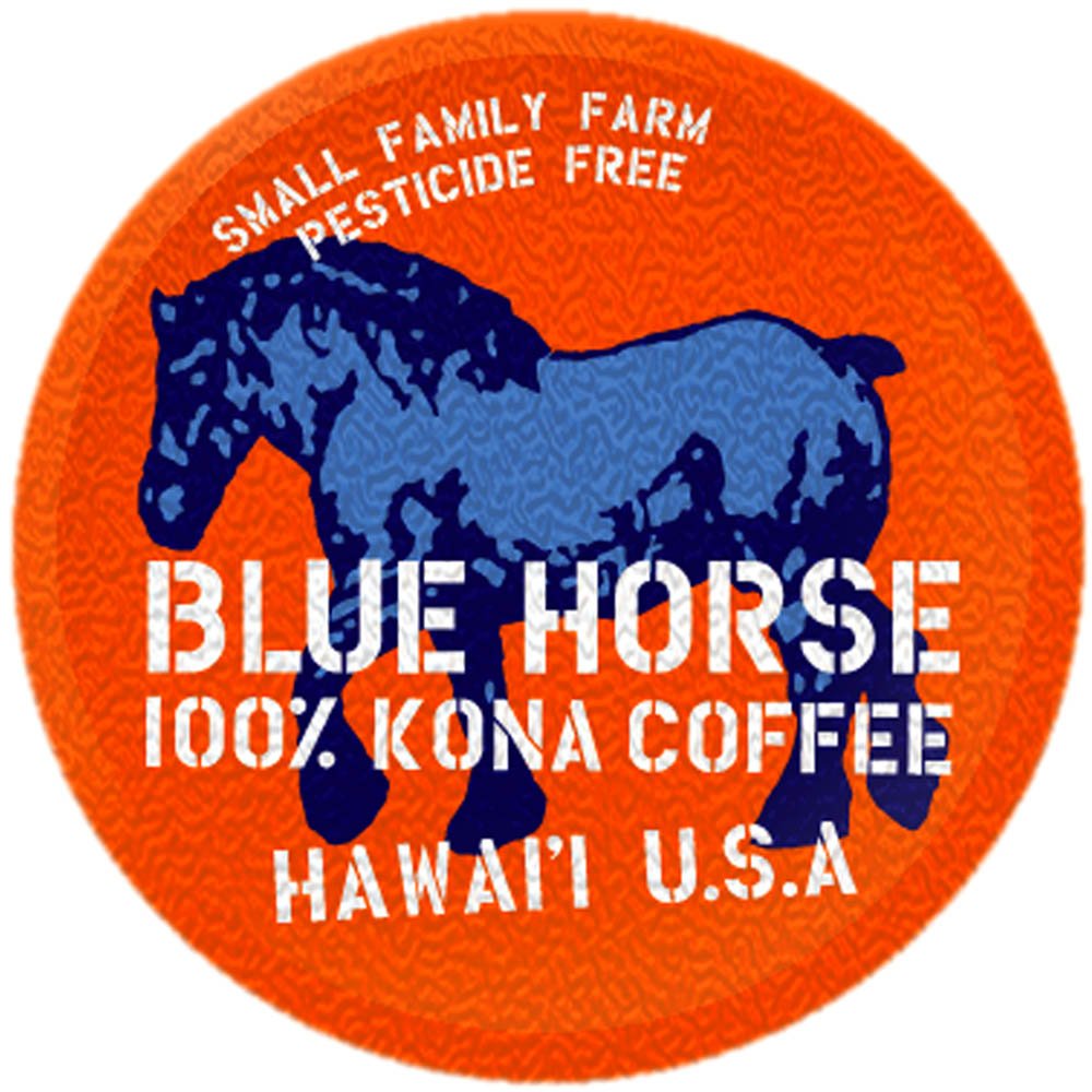 Blue-Horse-1-Kona-Coffee-Pods,-Medium-Roast,-10ct-Single-Serve,-Compatible-with-2007