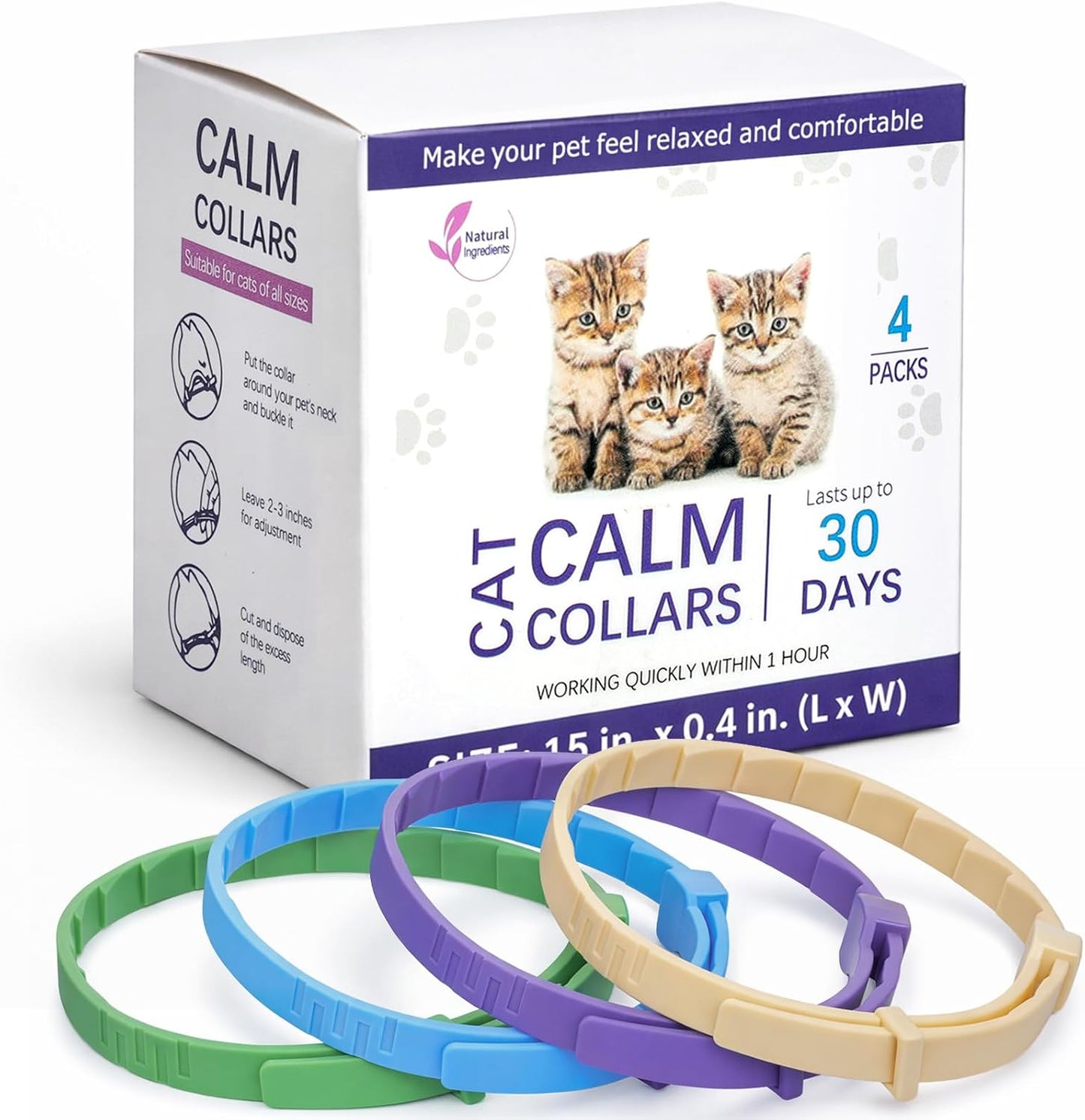 Tudomro-4-Pack-Pheromone-Calming-Collar-for-Cats,-Adjustable-Breakaway-Cat-Anxiety-Relief-494
