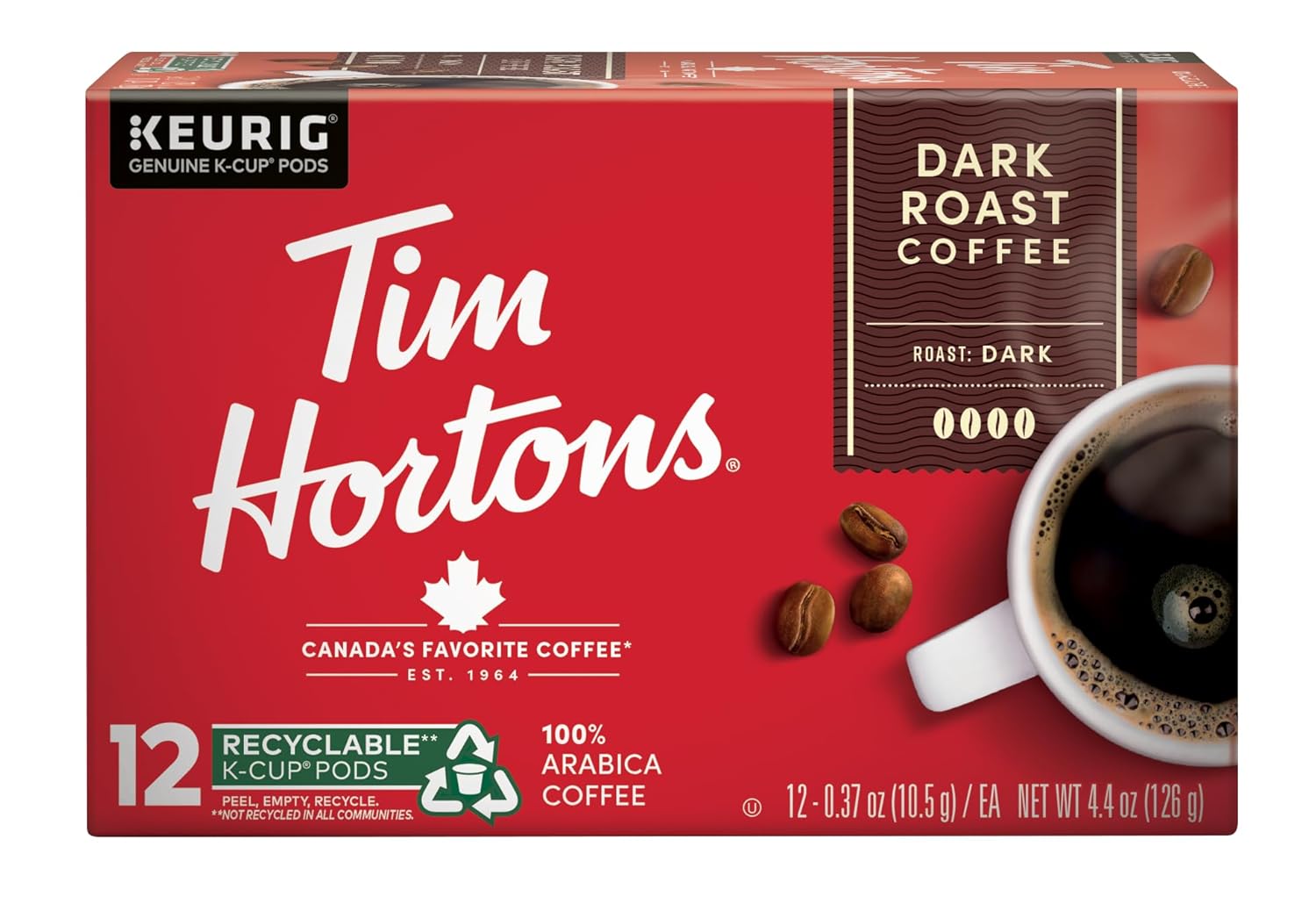Tim-Hortons-Dark-Roast-Coffee,-Single-Serve-K-Cup-Pods-Compatible-with-Keurig-Brewers,-12ct-804