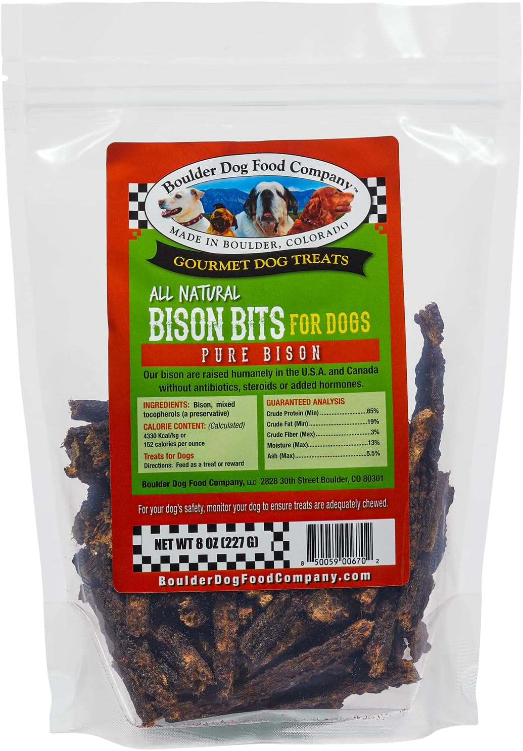 Bison-Bits-All-Natural-Dog-Treats,-8-oz:-2036