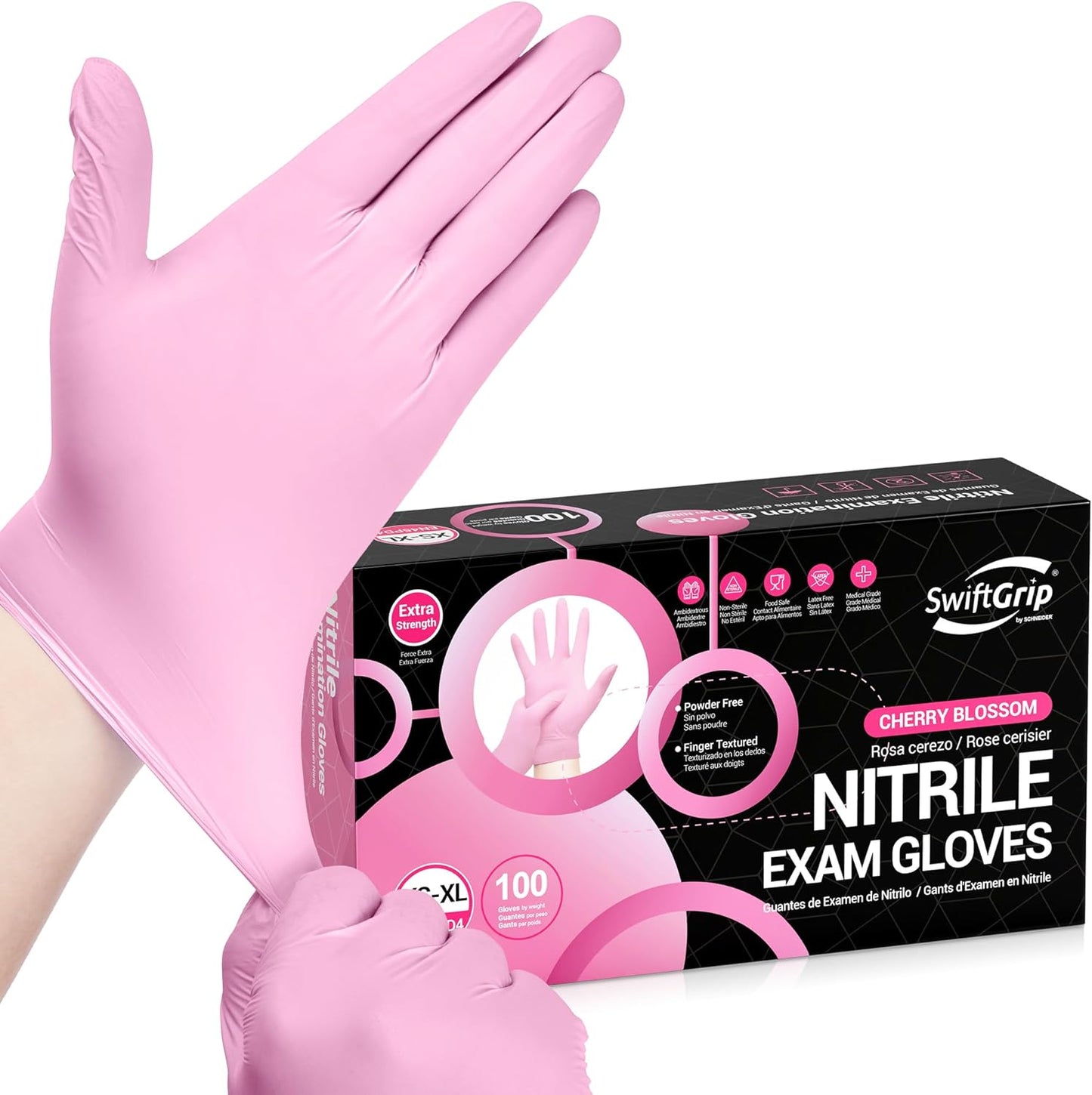 SwiftGrip-Nitrile-Exam-Gloves,-4-Mil,-Cherry-Blossom,-Food-Safe-Gloves-Disposable-Latex-Free,-Powder-1599