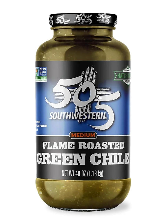 505-Southwestern-Flame-Roasted-Hatch-Valley-Green-Chile,-Medium,-40-oz-Jar-—-532