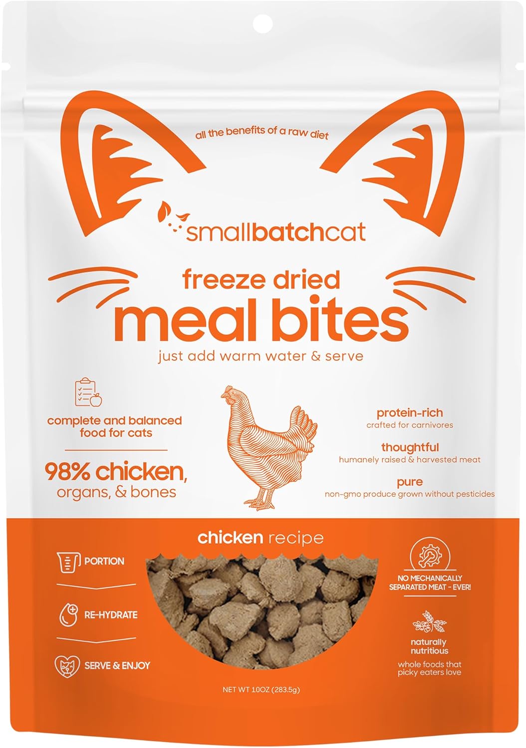 Freeze-Dried-Raw-Cat-Food,-Shelf-Stable-Food-Bites,-Chicken-Recipe,-High-Meal-Topper-Cats,1120