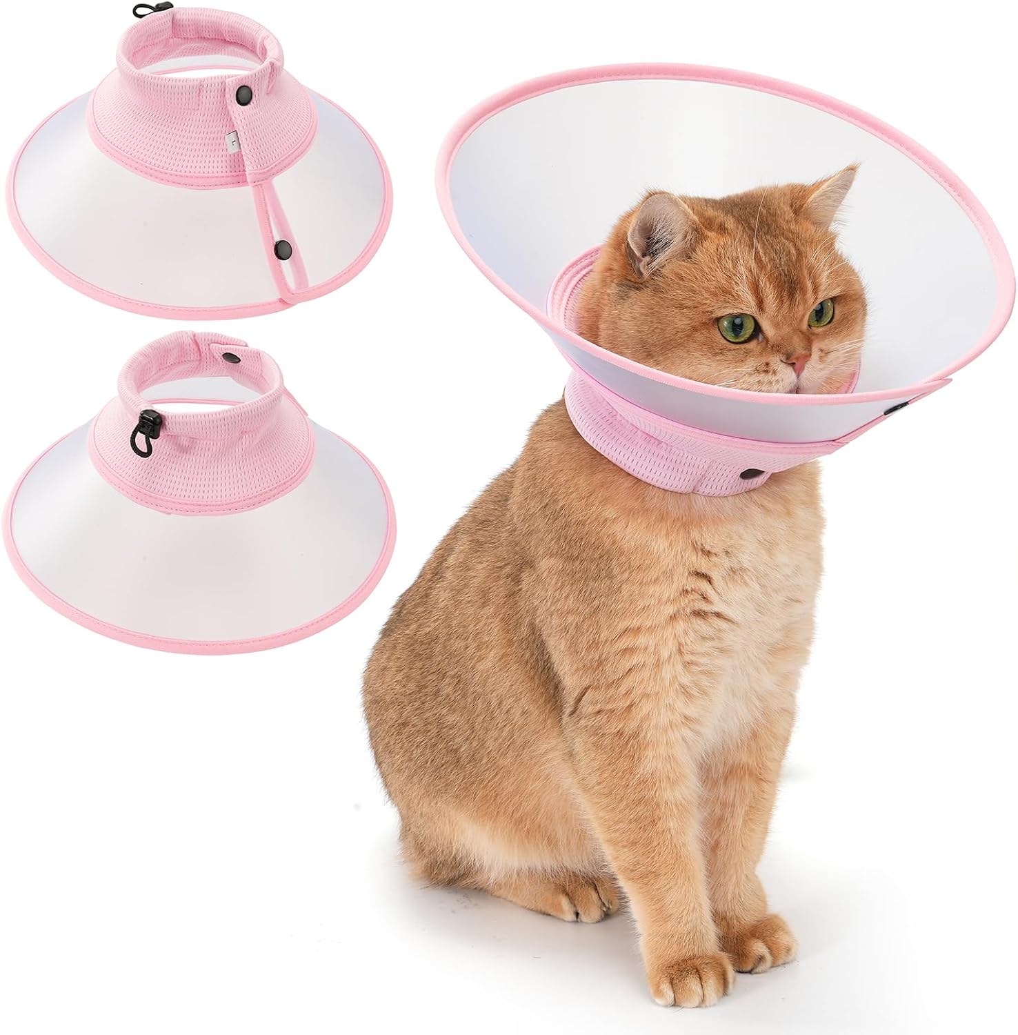 Avont-Soft-Mesh-Kitten-Cone,-Adjustable-Anti-Lick-E-Collar-(Pink-S)-|-Neck-5.9-7.9"-1010