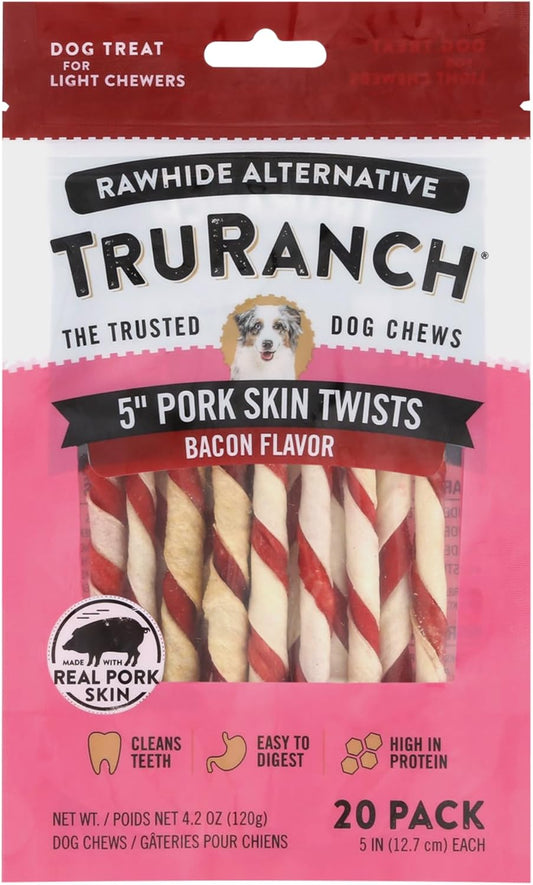 TRURANCH-5"-Pork-Skin-Twists---Collagen-Chews-for-Dogs---Flavor-316