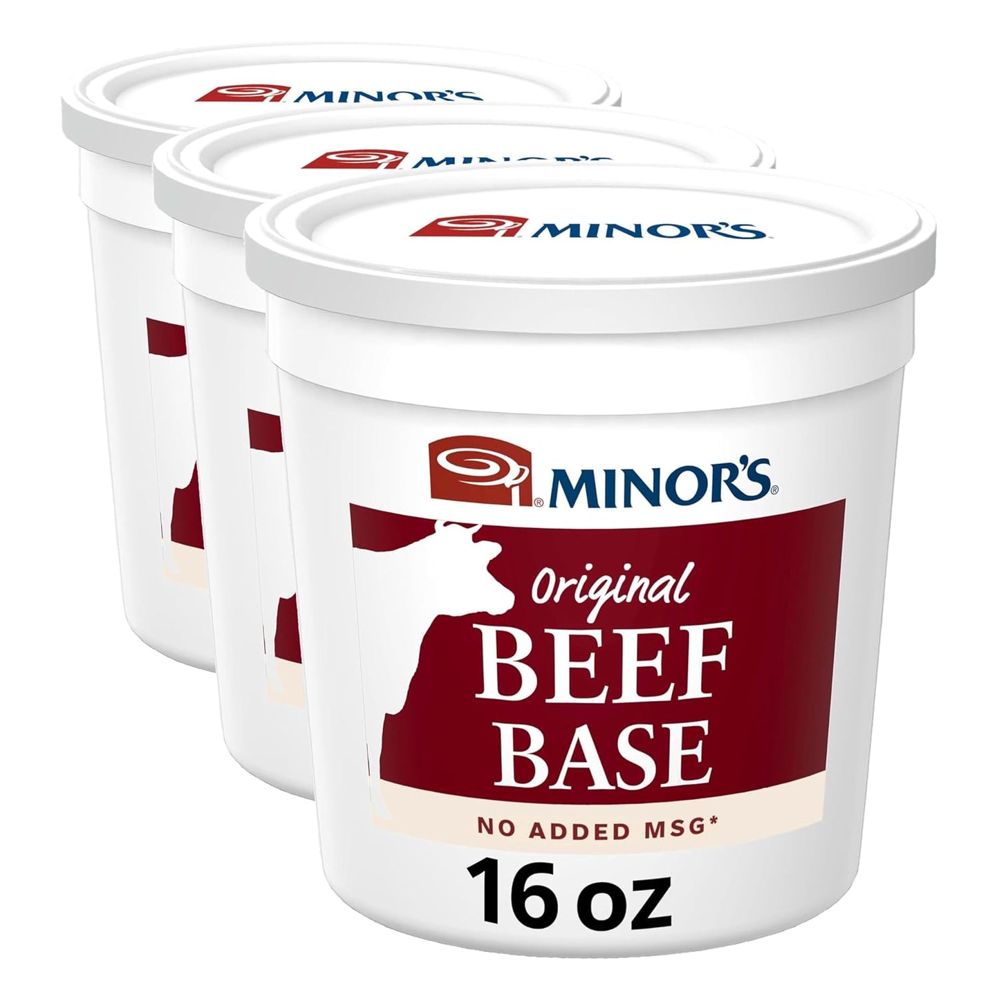 Minor's Beef Base, Great for Soup Broth and Sauces 16 oz Tub (Pack of 3)