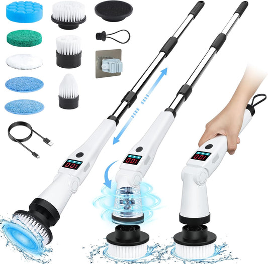 Electric-Spin-Scrubber,-Shower-Scrubber-with-Long-Handle-&-3-2700