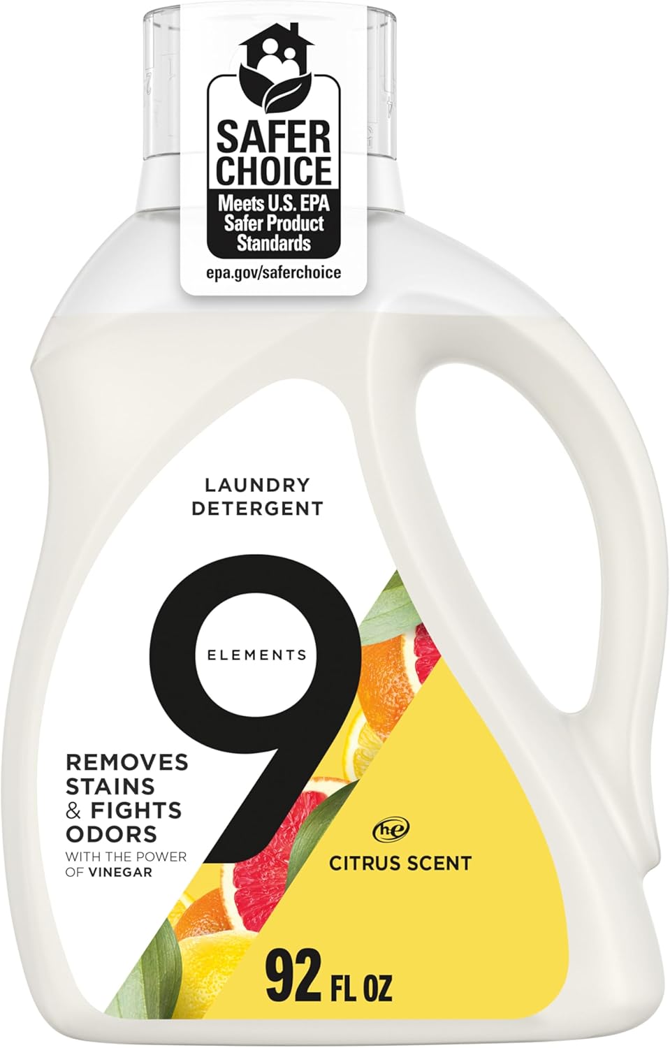 9-Elements-Liquid-Laundry-Detergent,-Citrus-Scent,-Vinegar-Powered,-92-fl-oz,-1563