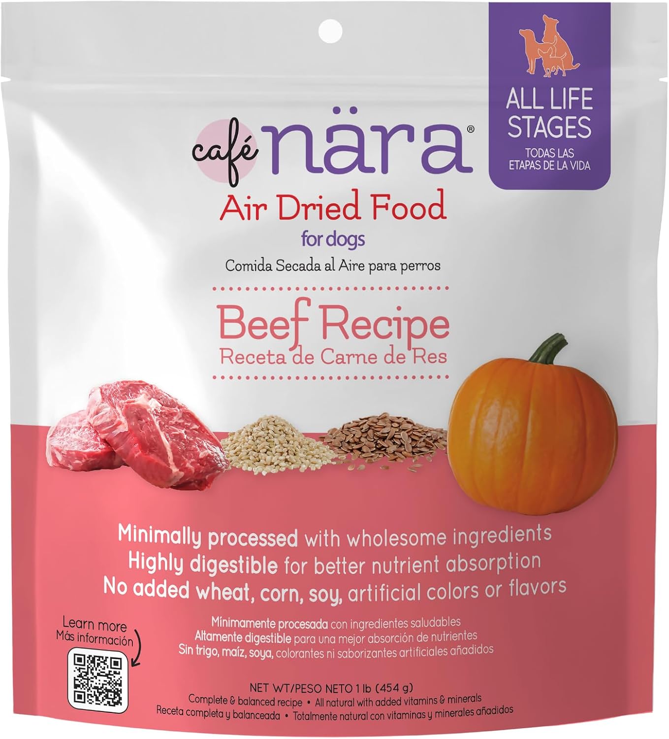 Café-Nara-Air-Dried-Dog-Food,-Beef-Recipe,-Complete-Meal,-Food-Topper,-or-203