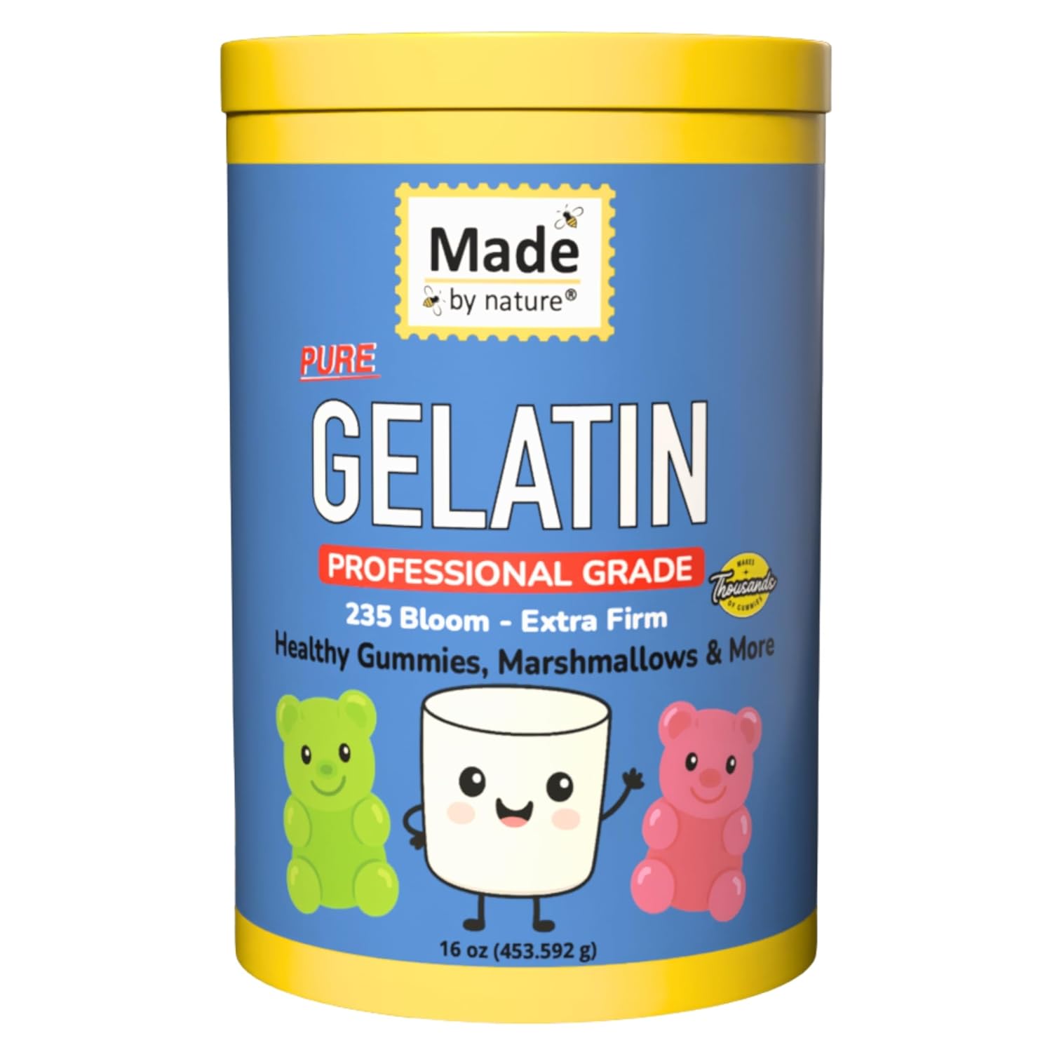 Made-By-Nature-Gelatin---Unflavored,-235-Bloom,-Professional-Grade,-Beef,-for-Gummies,-Desserts,-206