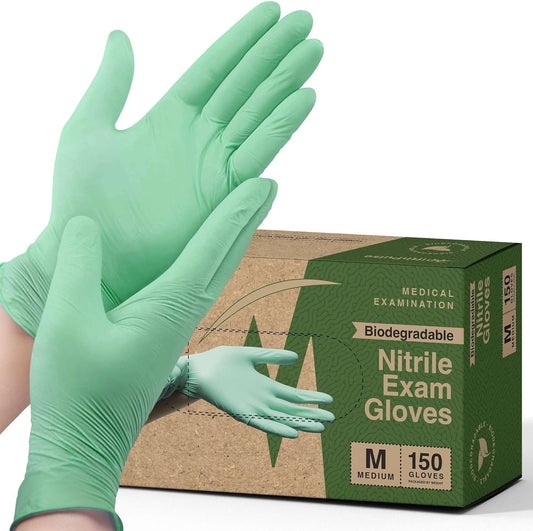 FifthPulse-Biodegradable-Disposable-Nitrile-Gloves,-150-Count,-Green-Food-Safe-3576