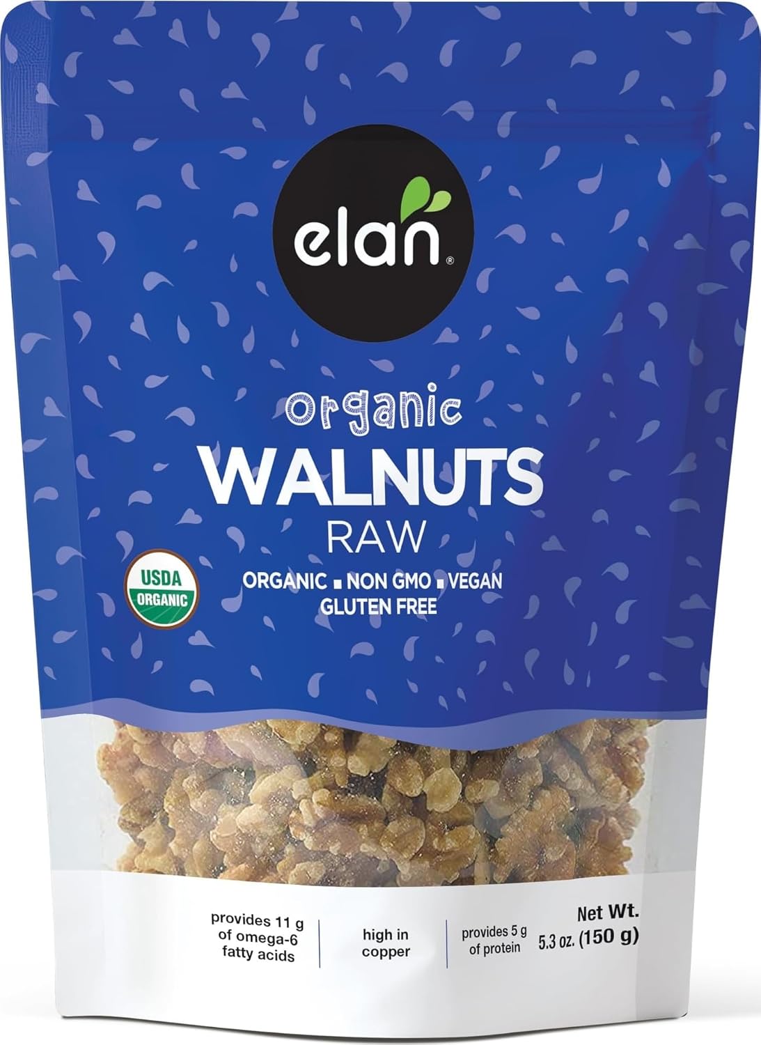 Elan-Organic-Walnuts,-5.3-oz,-Raw-Nuts,-Unsalted,-Unroasted,-No-Shell,--Non-GMO,-Vegan,-Gluten-Free,-Healthy-751