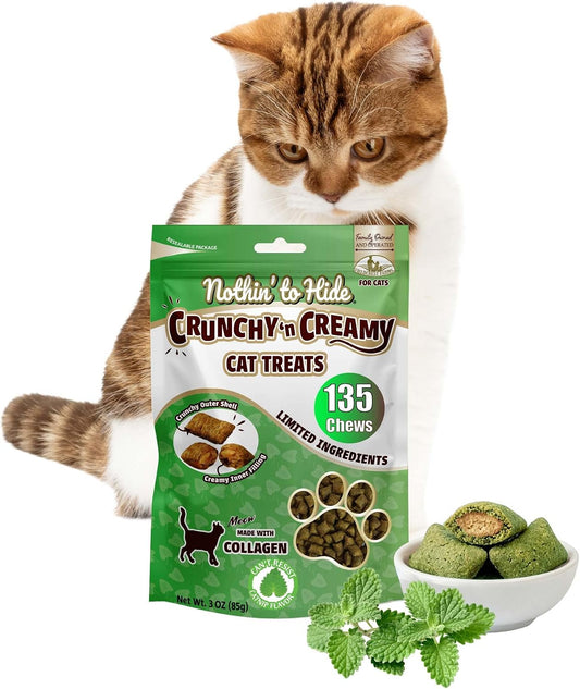 Fieldcrest-Farms-Collagen-Cat-Treats,-Catnip,-Crunchy-&-Creamy,-3-oz-Pouch-|-Supports-403