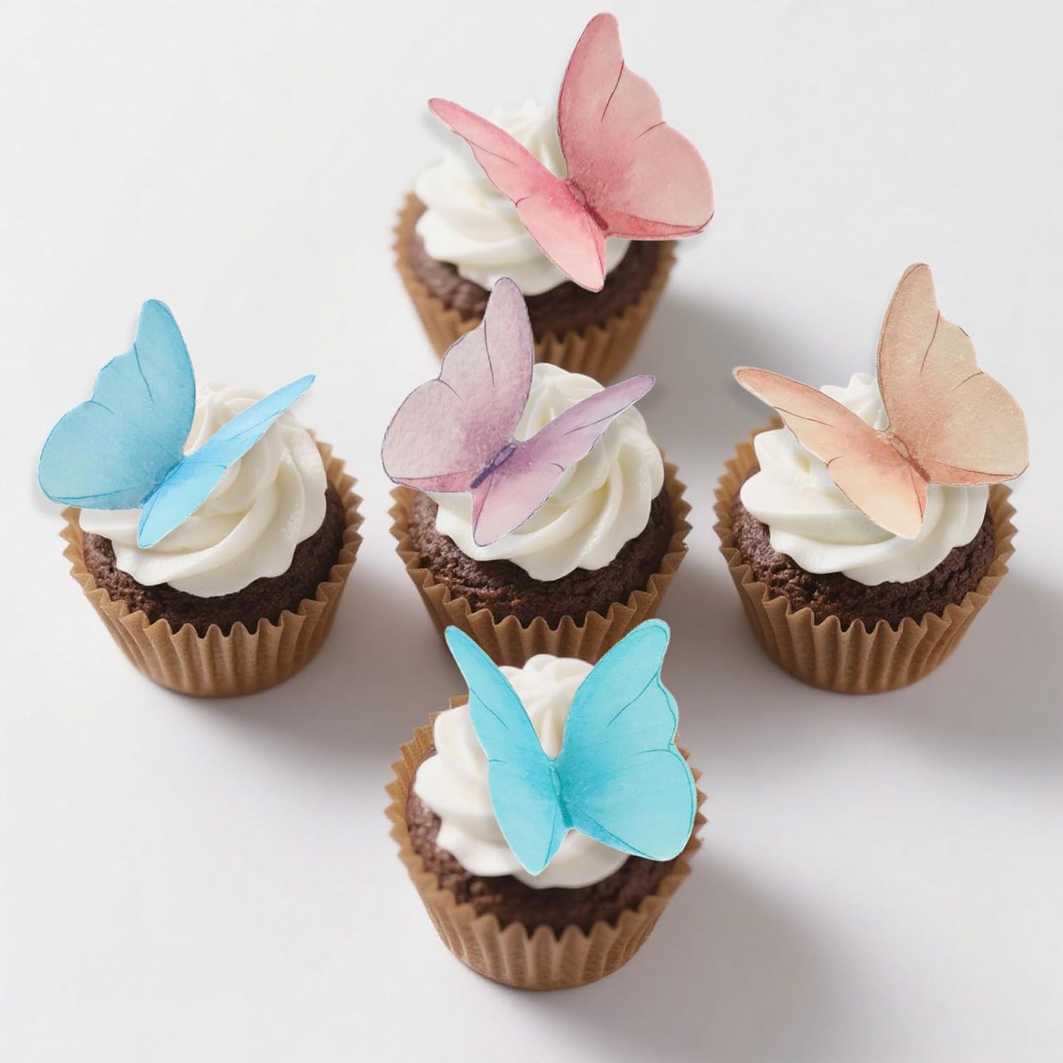 REGUICORP-Cake-Decorations-72P,-Wafer-Paper-Cupcake-Toppers,-Edible-Cake-Decorations-Butterflies-Wedding-Pa-689