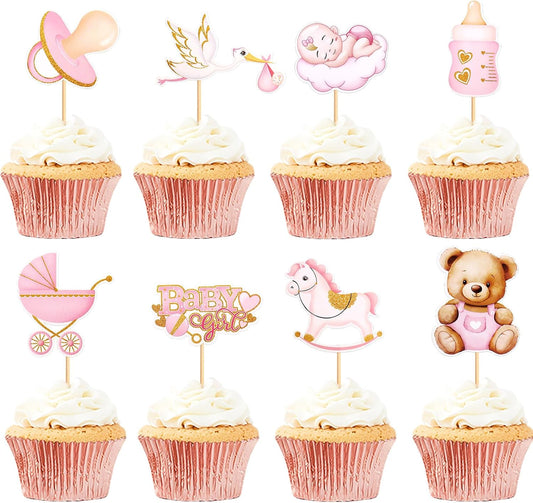 Keaziu-32-Pack-Baby-Girl-Cupcake-Toppers-1295