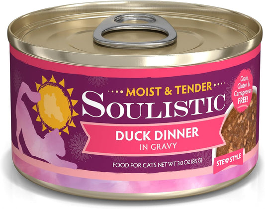 Soulistic-Moist-and-Tender,-Duck-Dinner-in-Gravy,-3oz-Can,-Pack-of-12-486
