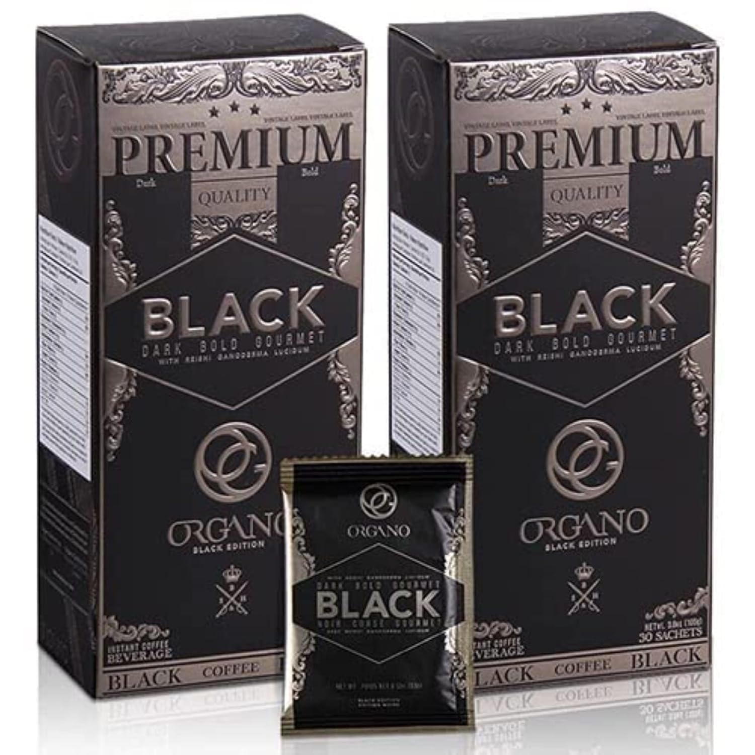 ORGANO-2-Boxes-Gourmet-Black-Coffee,-1-Certified-Ganoderma-Lucidum-(60-Sachets)---2267
