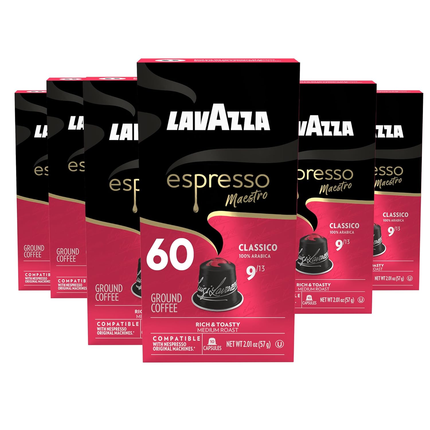 Lavazza-Espresso-Maestro-Classico-Aluminum-Capsules-Compatible-with-Nespresso*-Original-Machines,-Medium-Espresso-3001