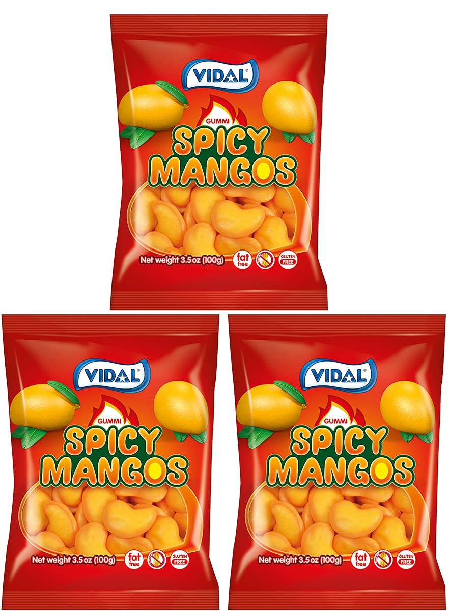 Vidal-Gummy-Spicy-Mangos-Candy,-3.5-Ounce-(Pack-1452