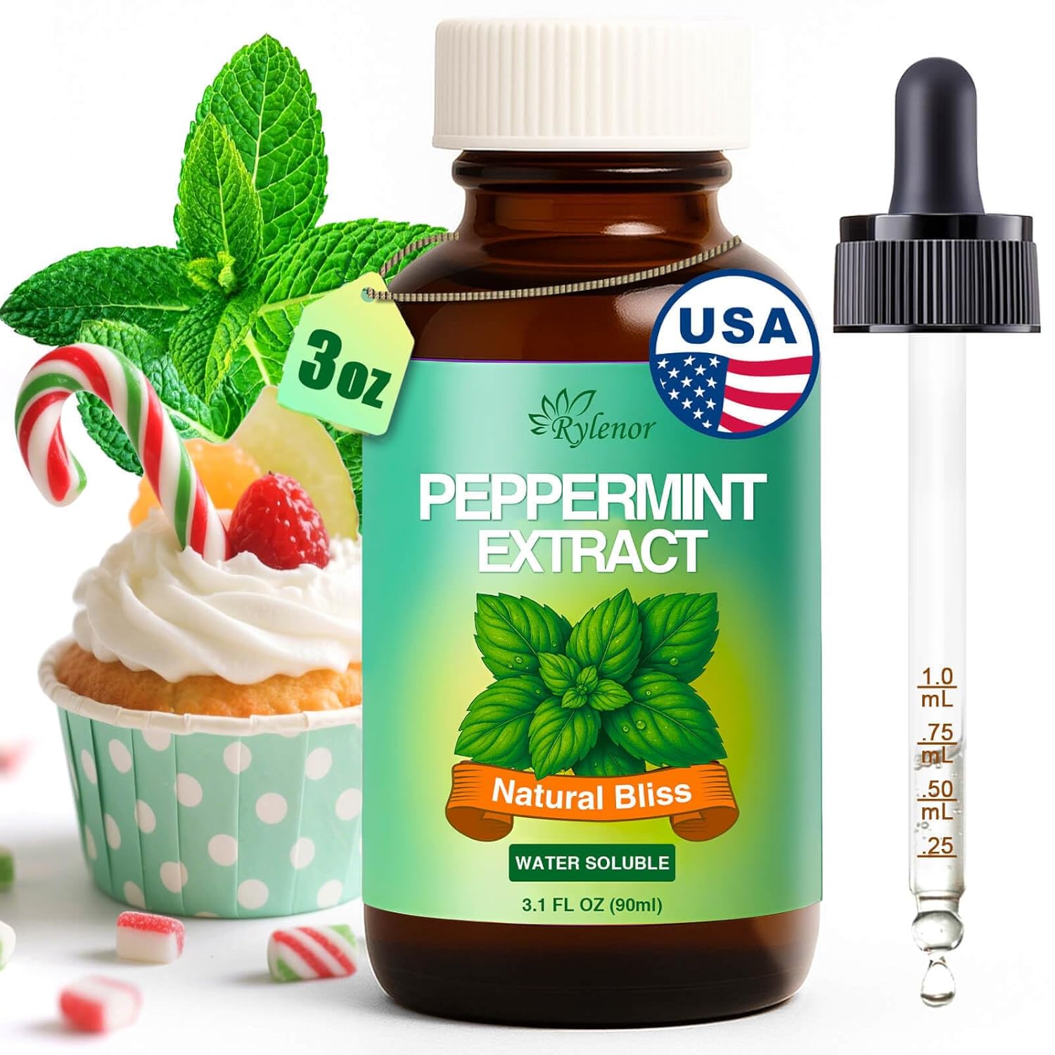 Rylenor-3-oz-Peppermint-Extract,-Pure-Mint-Extract-for-Ice-Cream,-Baking,-Candy-Water-Soluble-1769