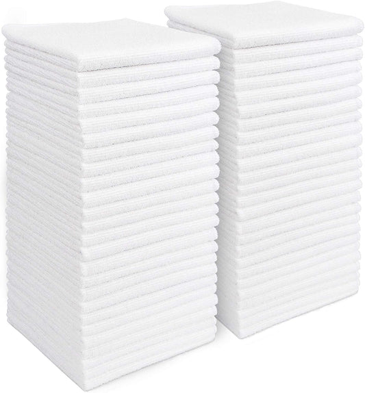 AIDEA-Microfiber-Cleaning-Cloths-White-50PK,-Microfiber-Towels,-Lint-Free-5030