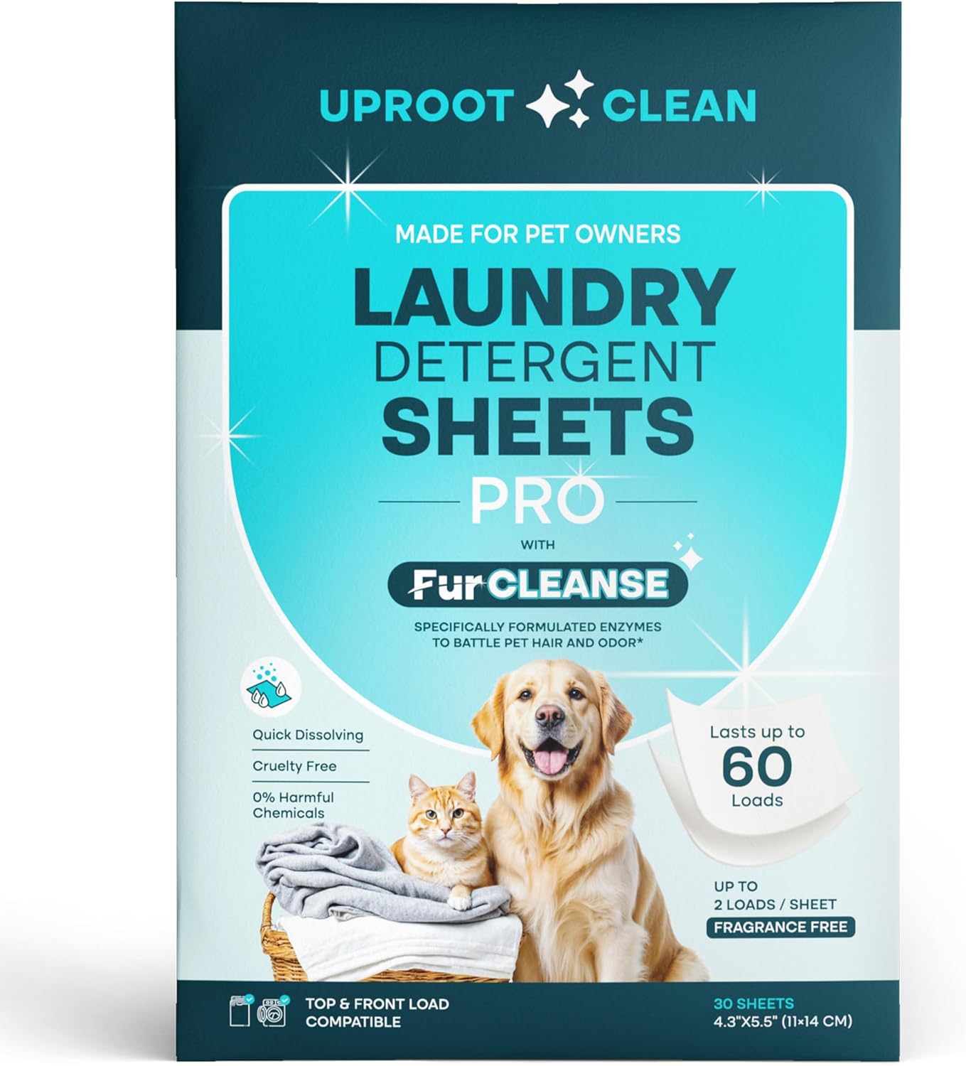Uproot-Clean-Laundry-Sheets-Pro---30-Pack---Fragrance-Free:-Mineral-Powered-Laundry-830