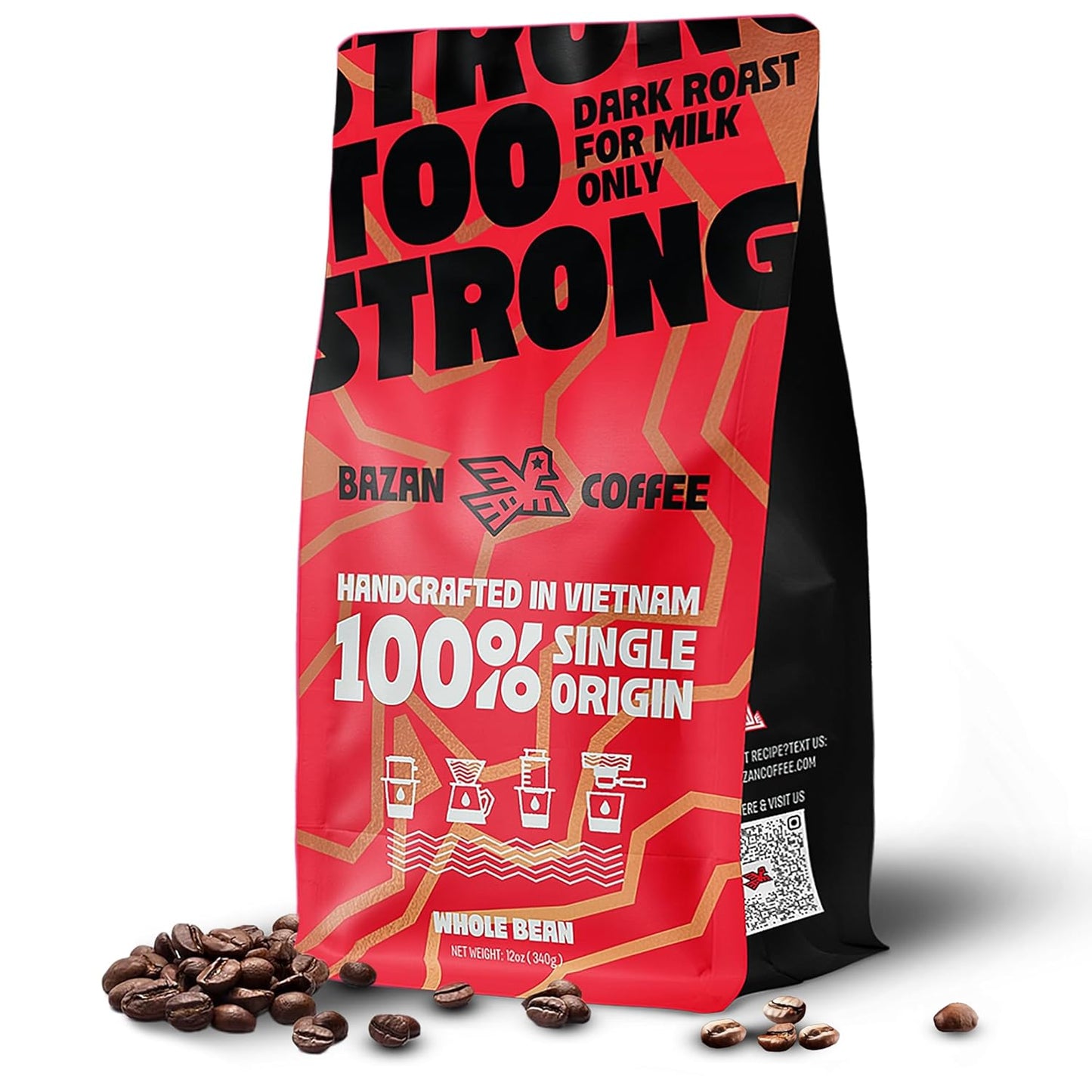 BAZAN-COFFEE-Too-Strong,-café-de-grano-entero-Robusta-vietnamita,-tostado-alto2339