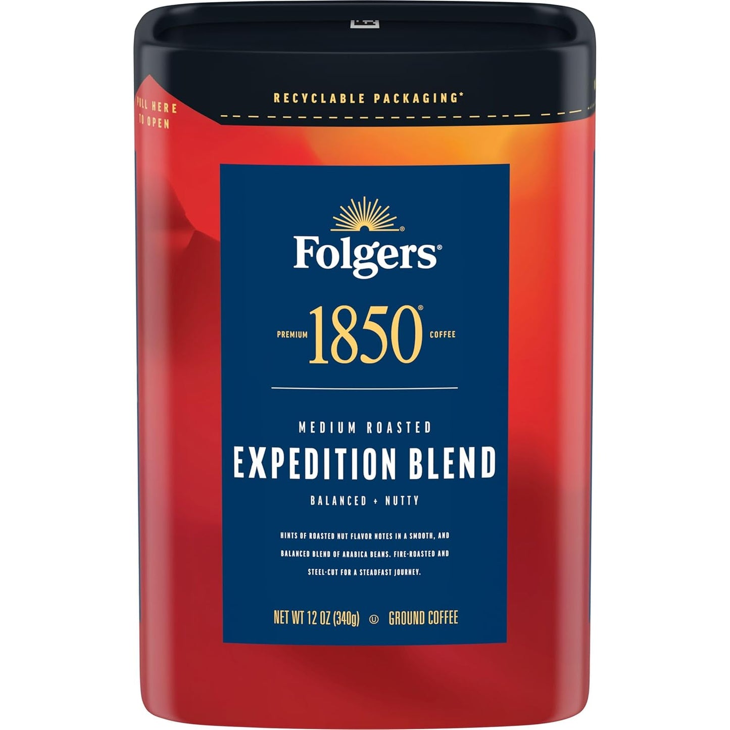 Folgers-1850-Expedition-Blend-Café-molido-tostado-medio,-12-onzas-(paquete-6)2042